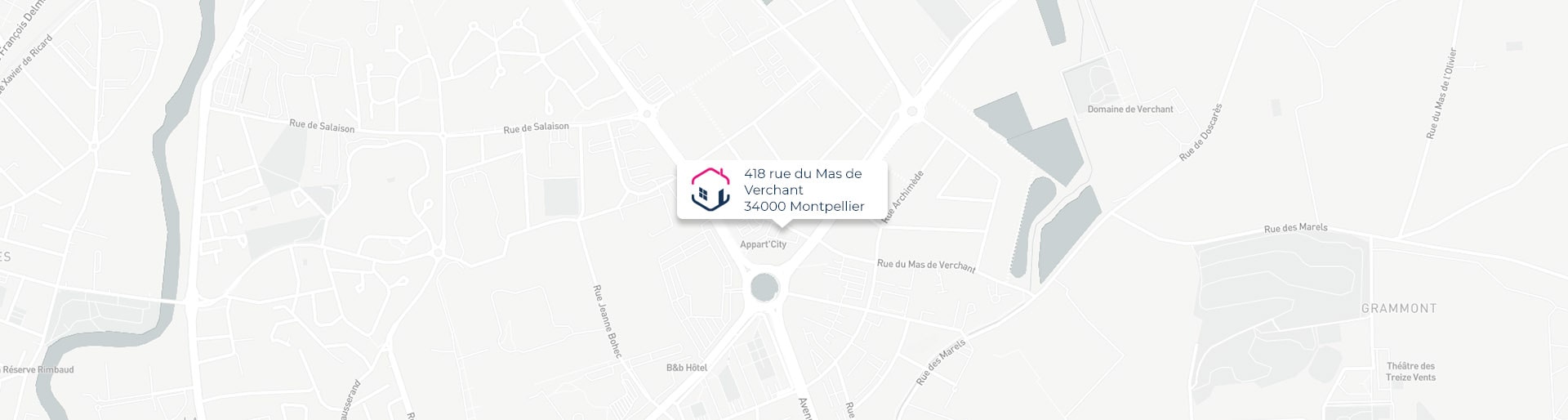 Plan de l'agence de Montpellier IMMO9 située 418, rue du Mas de Verchant 34000 Montpellier tel: tel:0411937334