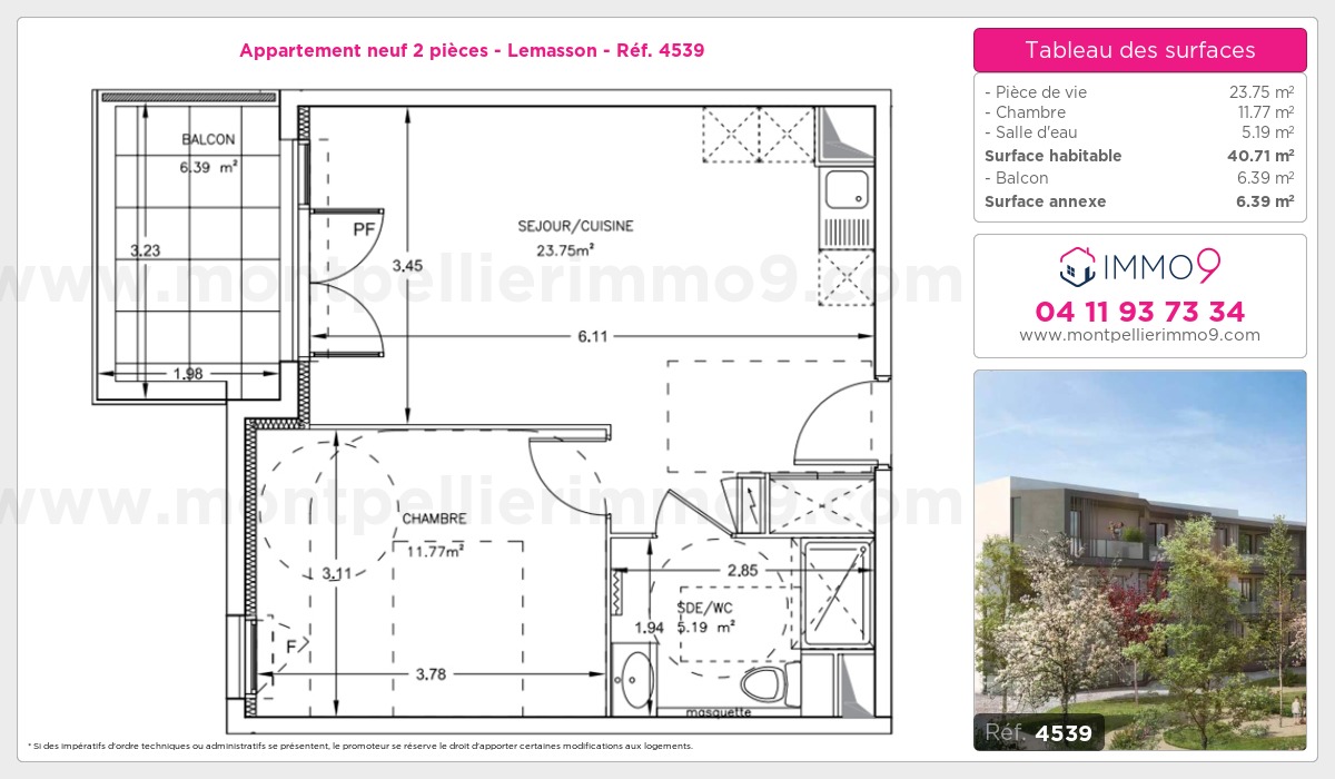 Plan et surfaces, Programme neuf  Référence n° 