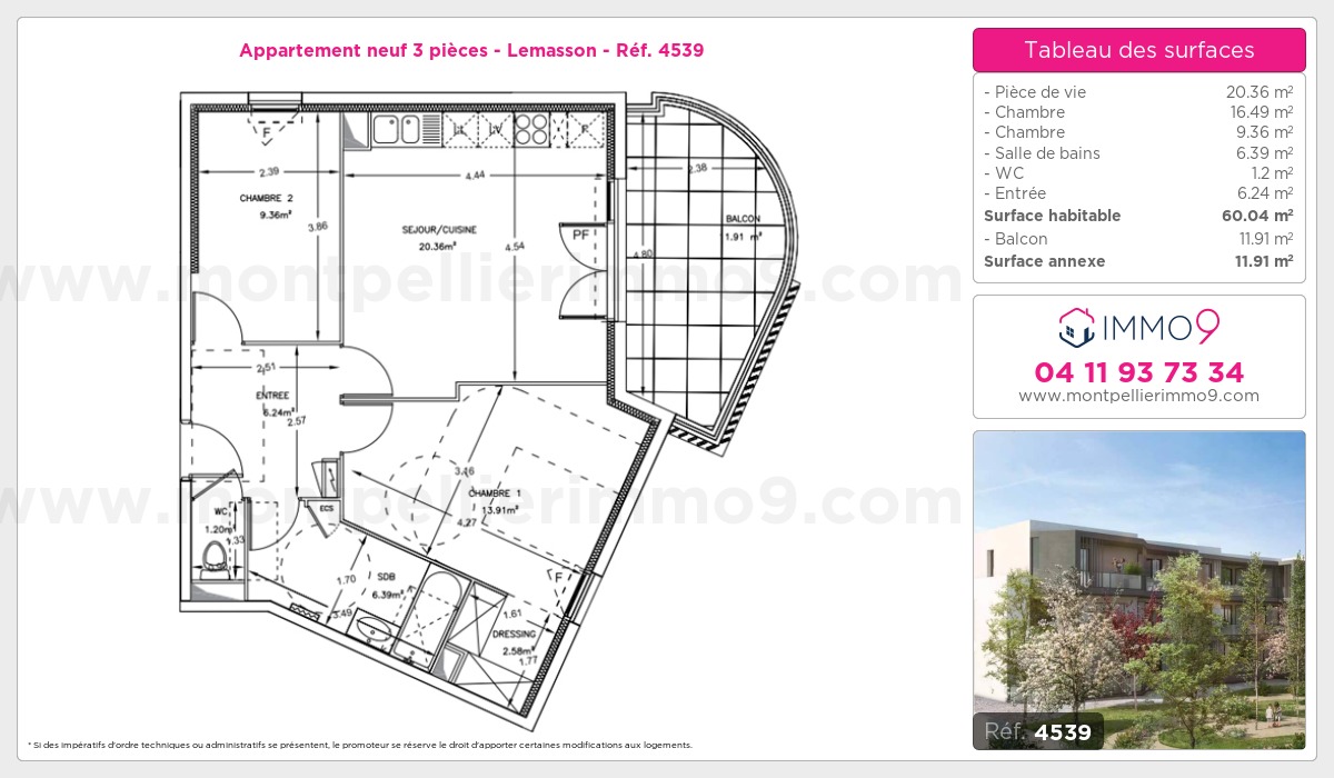 Plan et surfaces, Programme neuf  Référence n° 