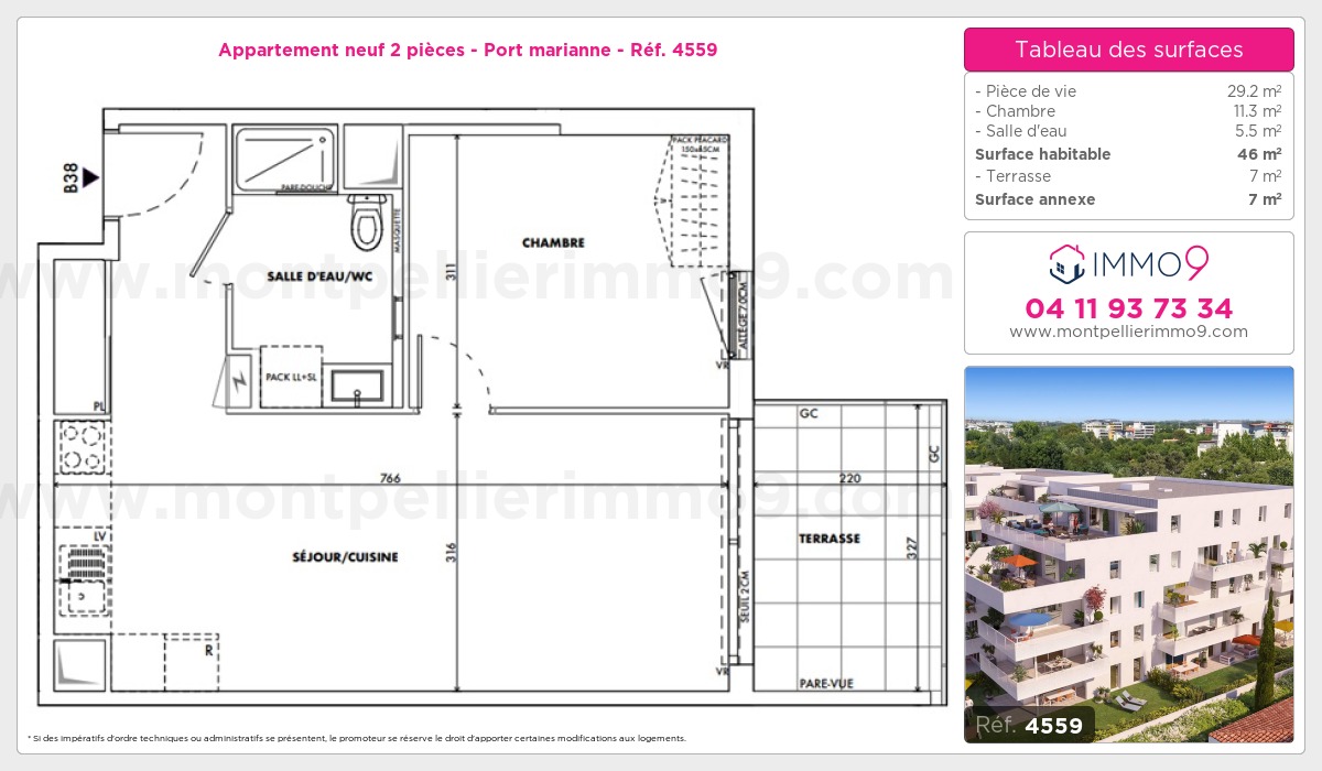 Plan et surfaces, Programme neuf  Référence n° 