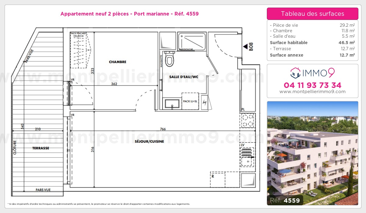 Plan et surfaces, Programme neuf  Référence n° 