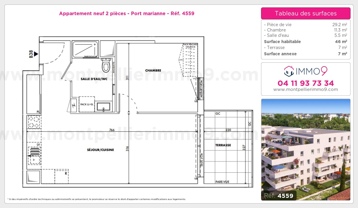 Plan et surfaces, Programme neuf  Référence n° 