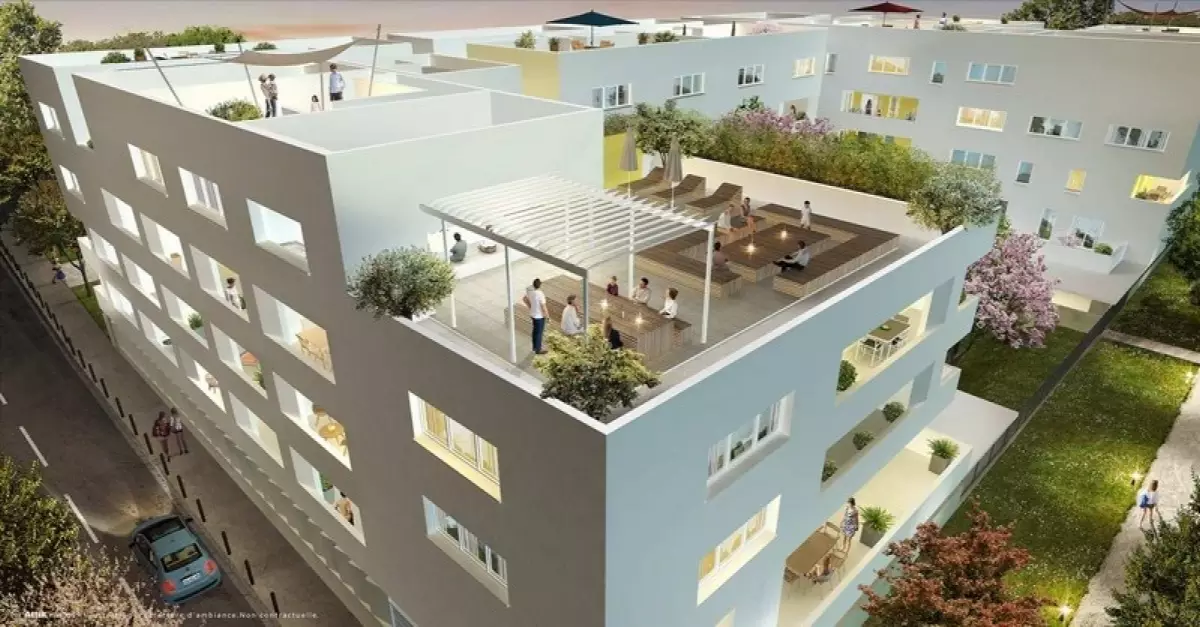 La résidence Nove'La et sa terrasse commune, telle que ses habitants pourraient la concevoir La résidence Nove'La et sa terrasse commune, telle que ses habitants pourraient la concevoir