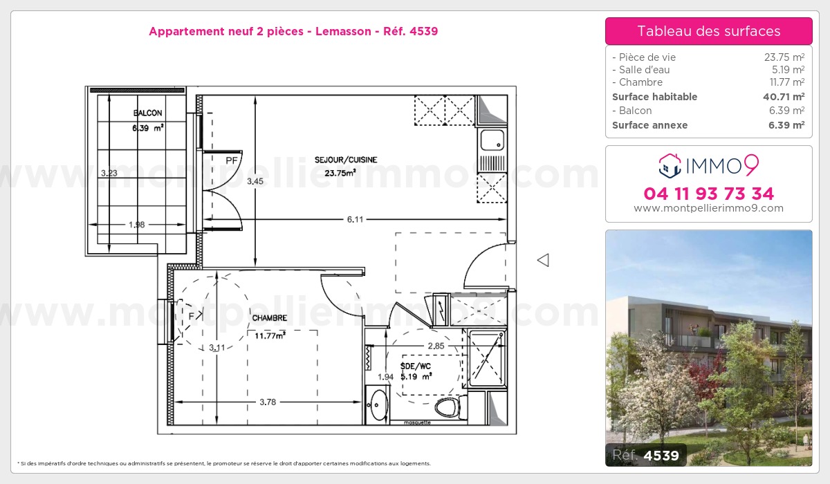 Plan et surfaces, Programme neuf  Référence n° 