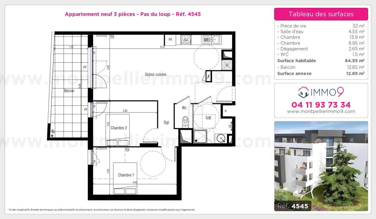 Plan et surfaces, Programme neuf  Référence n° 