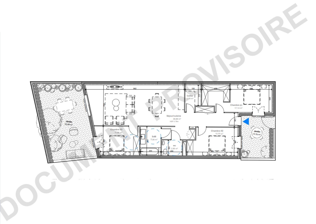 Plan et surfaces, Programme neuf Valergues Référence n° 5484