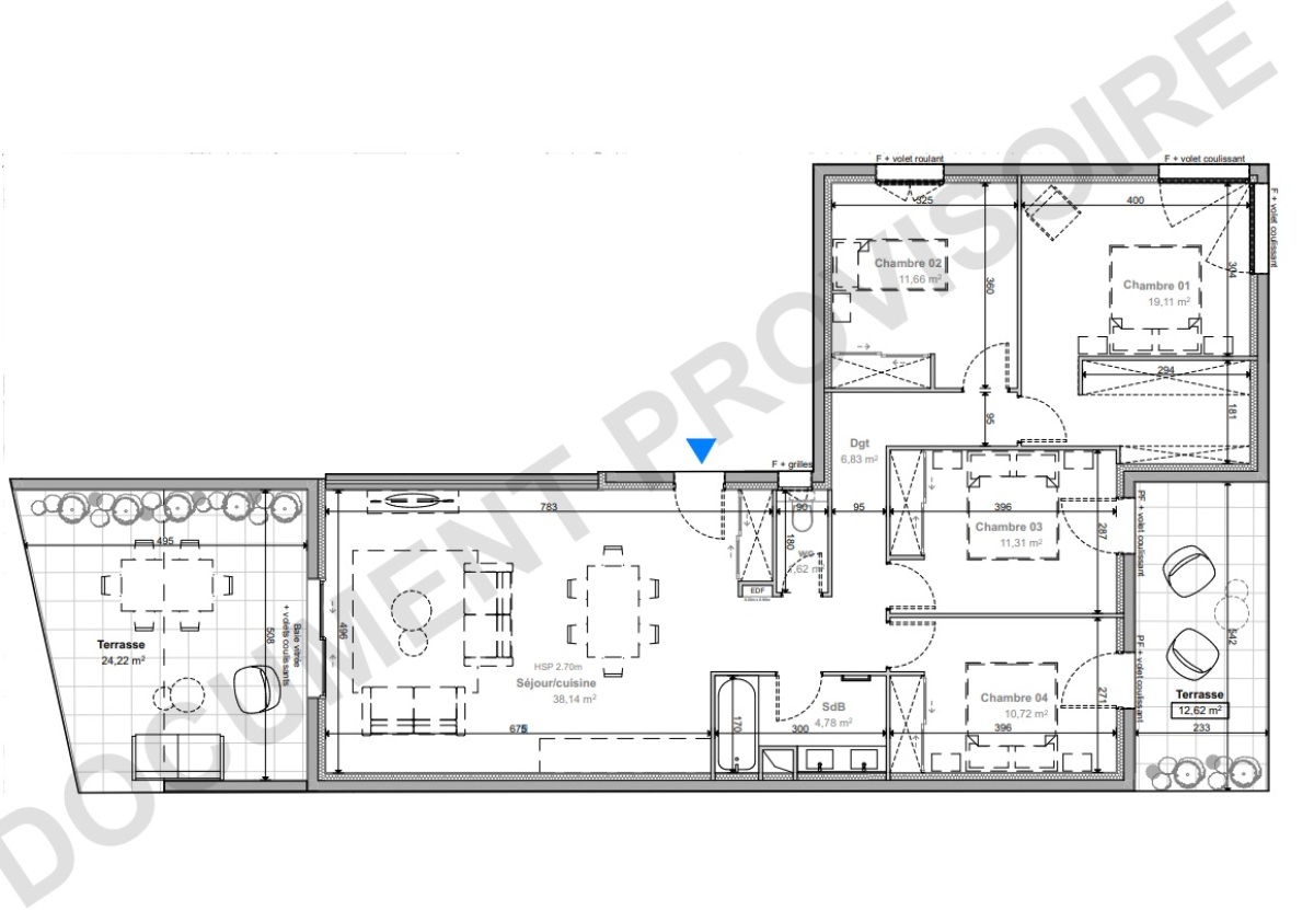 Plan et surfaces, Programme neuf Valergues Référence n° 5484