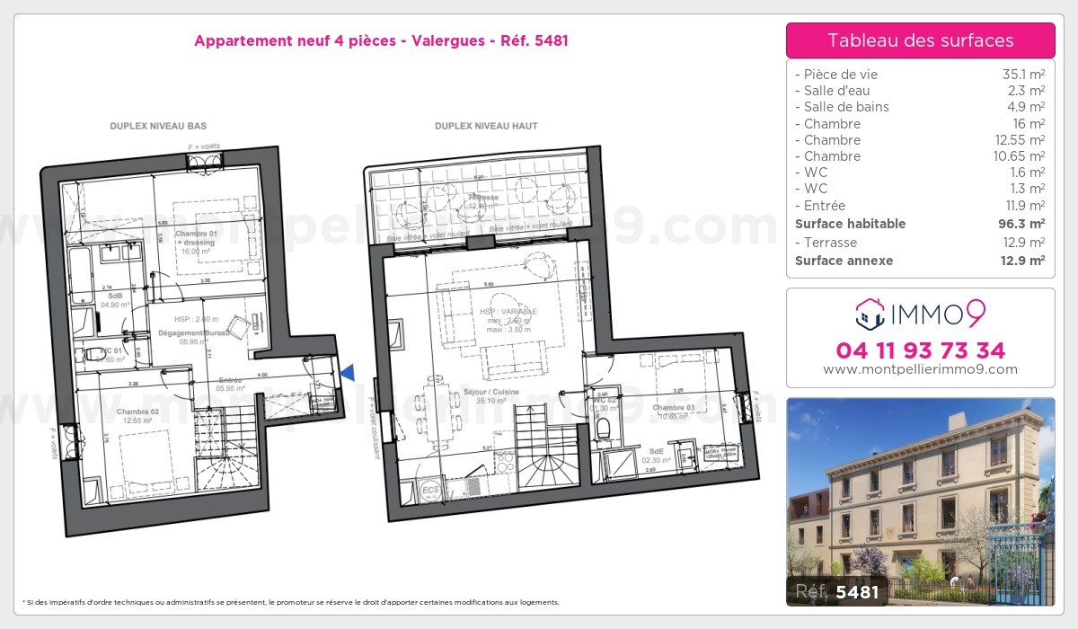 Plan et surfaces, Programme neuf Valergues Référence n° 5481
