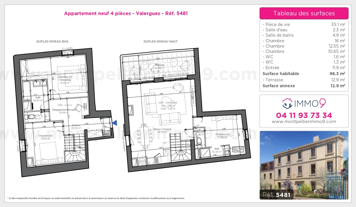 Plan et surfaces, Programme neuf Valergues Référence n° 5481
