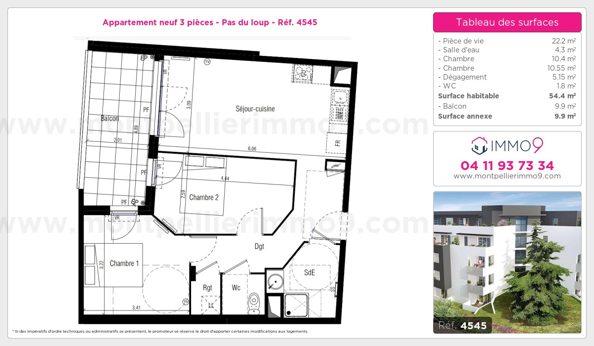 Plan et surfaces, Programme neuf  Référence n° 