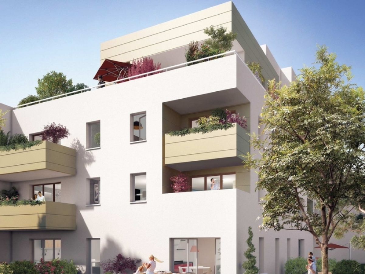vue sur la résidence Demeures du Parc dans le quartier des Cévennes à Montpellier Altarea Cogédim – Résidence Demeures du Parc aux Cévennes