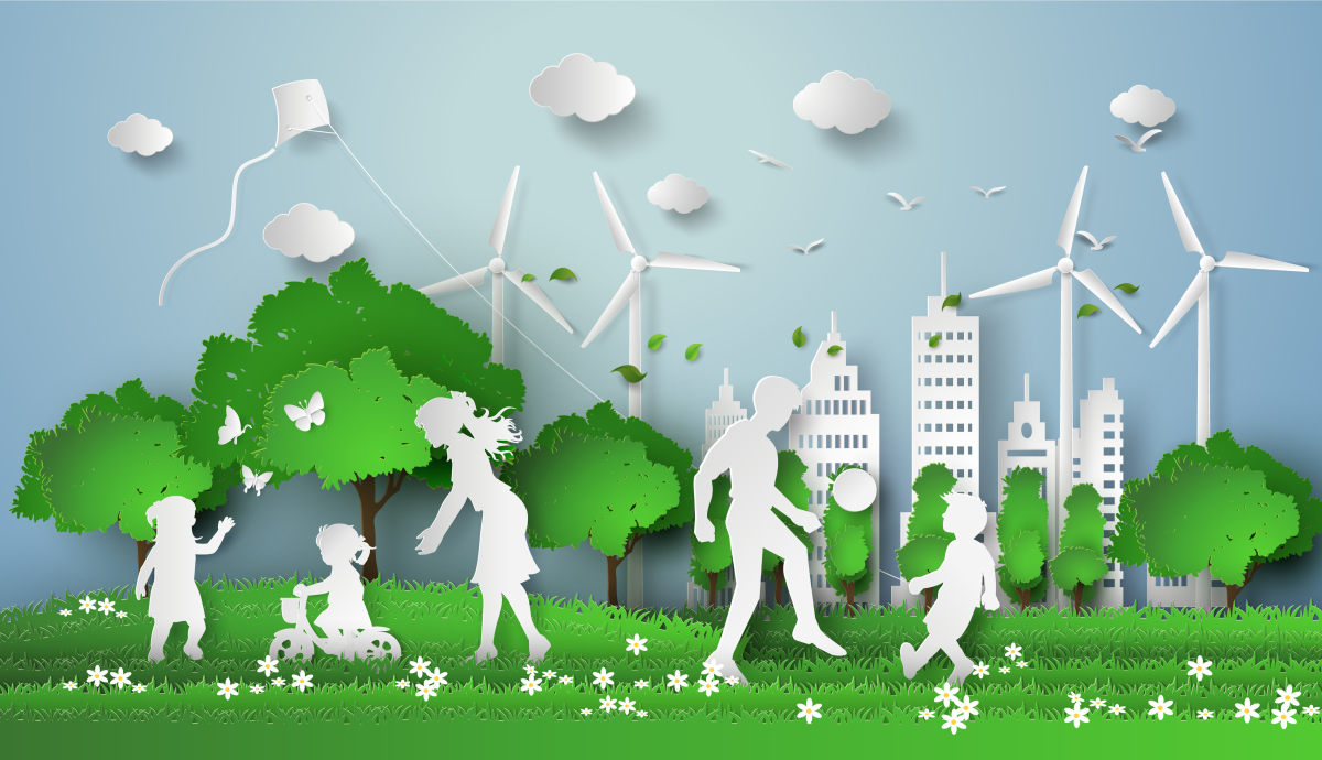 quartier boutonnet montpellier – paper art d’enfants qui jouent dans un parc