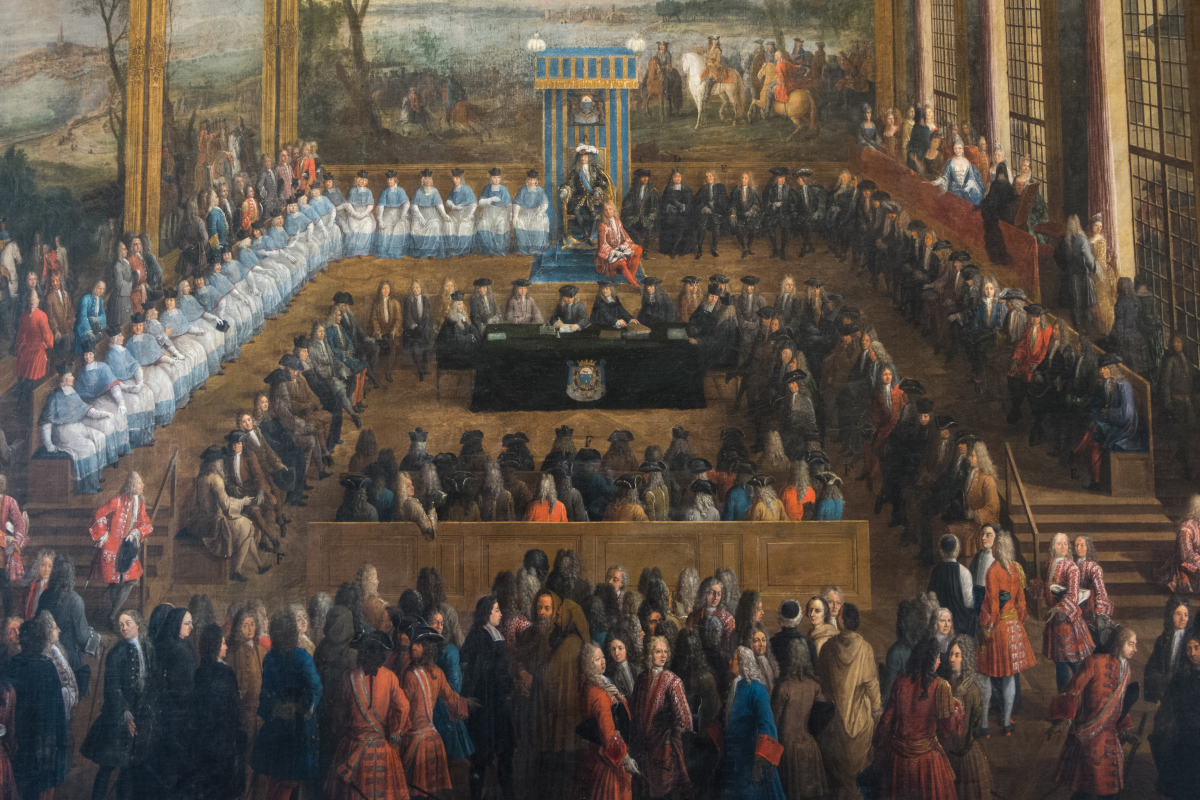 Toute l’histoire de Montpellier Histoire de Montpellier - Toile des États généraux du Languedoc sous la présidence du Maréchal-Duc de Villars à l’Hôtel de Ville de Montpellier