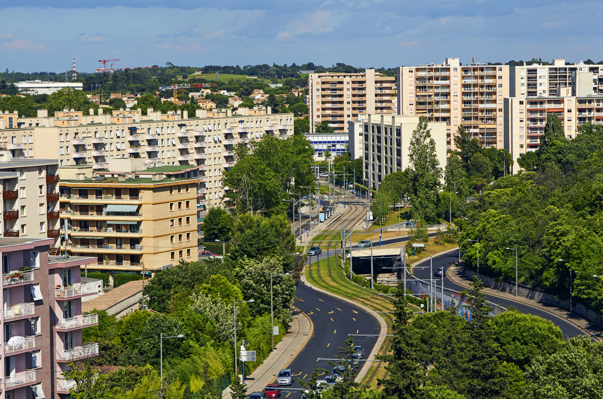 Une zone résidentielle à Montpellier