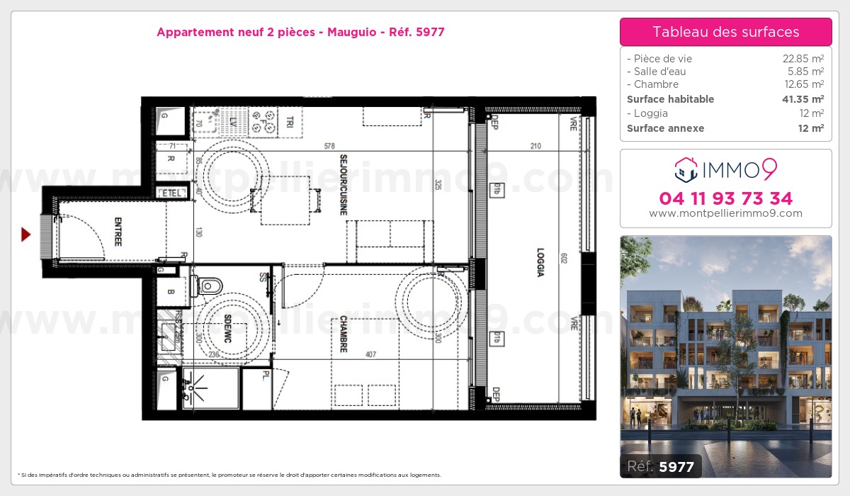 Plan et surfaces, Programme neuf Mauguio Référence n° 5977