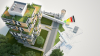 Habiter Montpellier – Maquette d’un immeuble écologique avec étiquette énergétique et plans