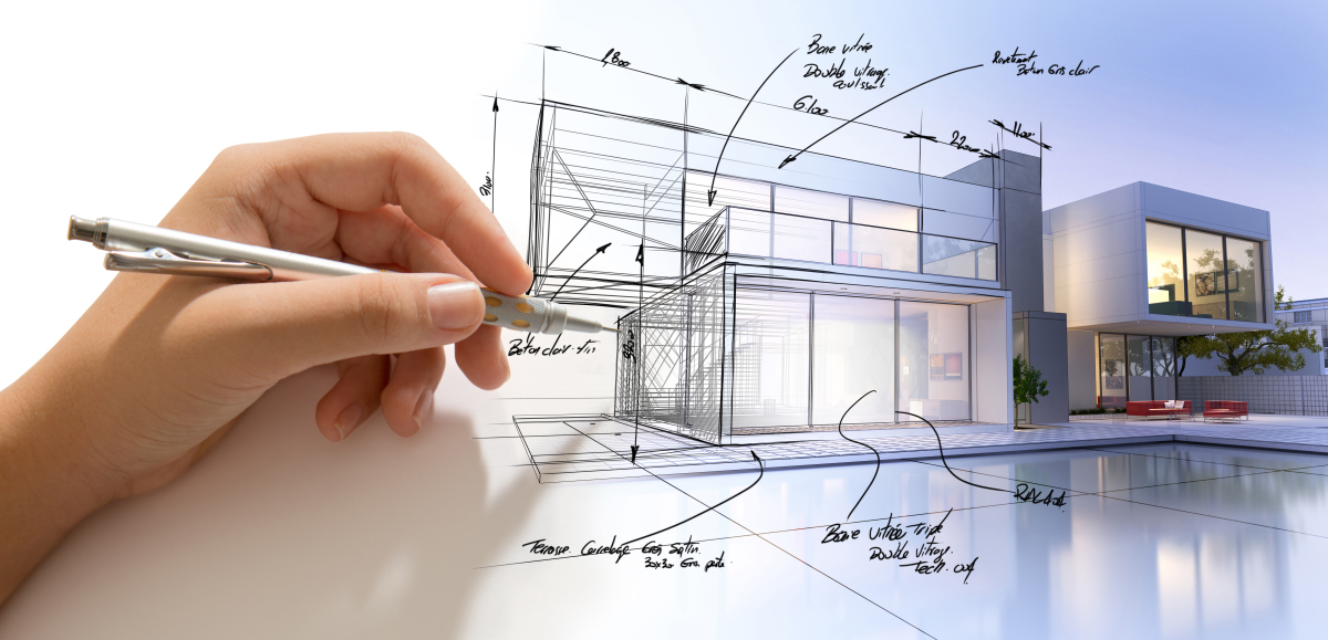  Maison neuve à Montpellier – Dessin à la main d’une maquette de villa 