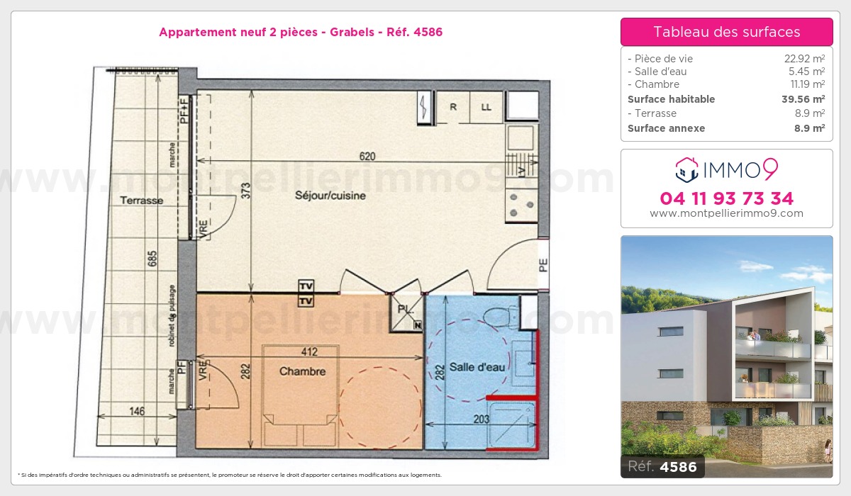 Plan et surfaces, Programme neuf Grabels Référence n° 4586