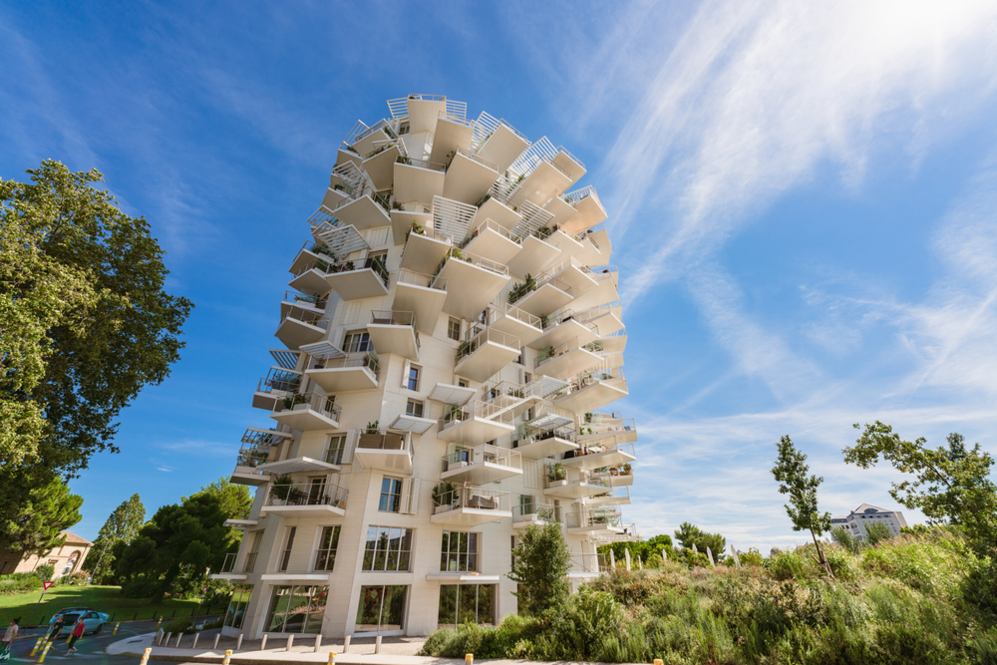 L'immeuble moderne l'Arbre Blanc à Montpellier