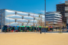 Vue sur les bâtiments neufs et le tramway de Montpellier