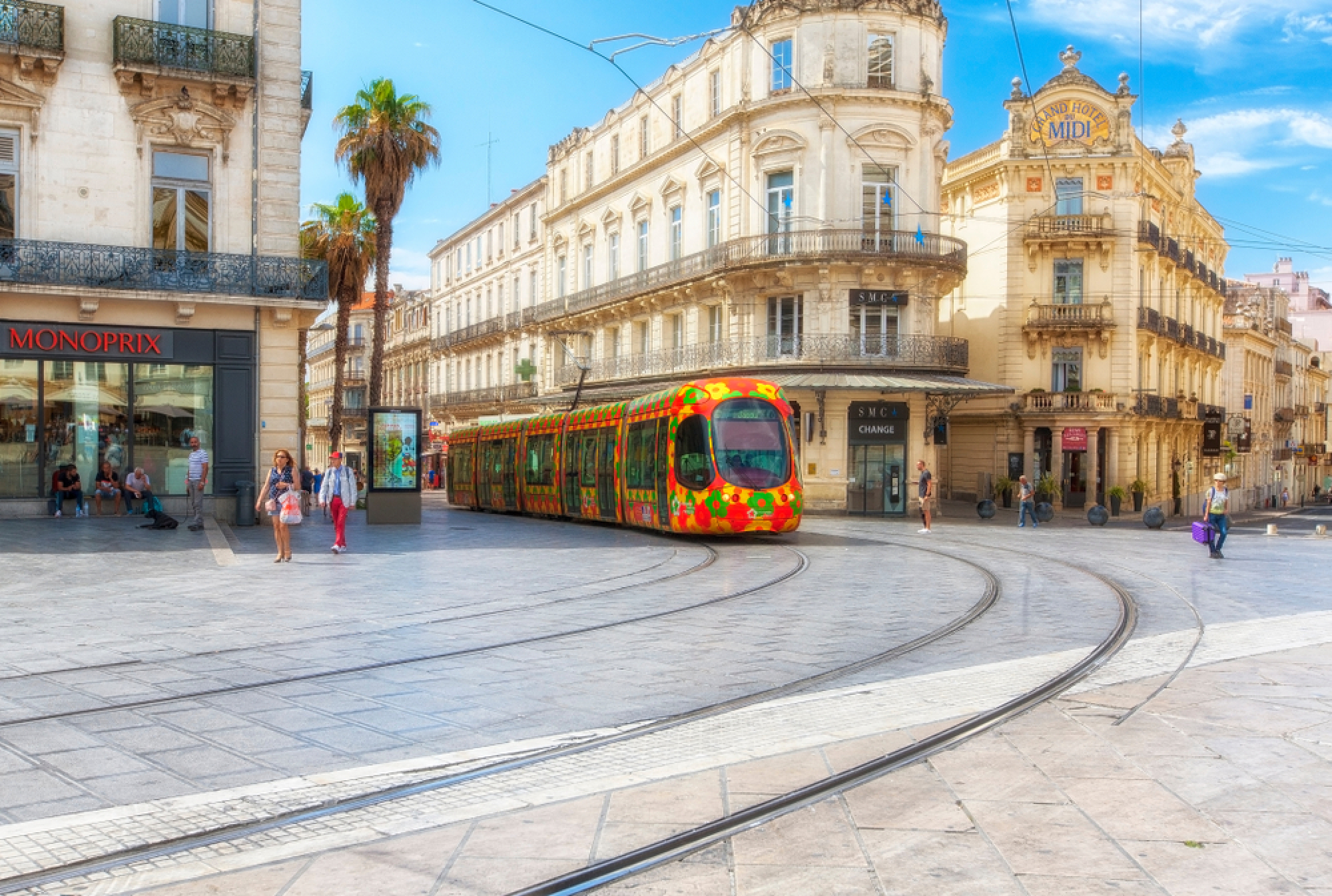 Tramway dans la ville de Montpellier