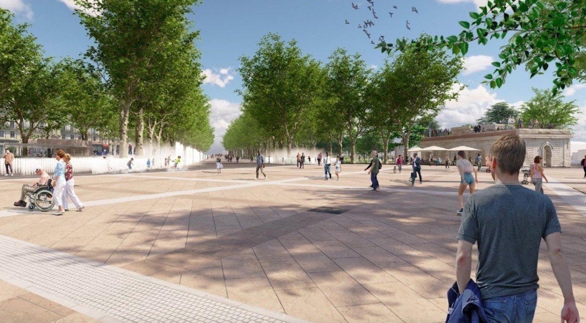 L’Esplanade Charles de Gaulle sera en continuité fluide avec la Place de la Comédie place de la comédie Montpellier – aperçu des travaux d’embellissement de l’esplanade