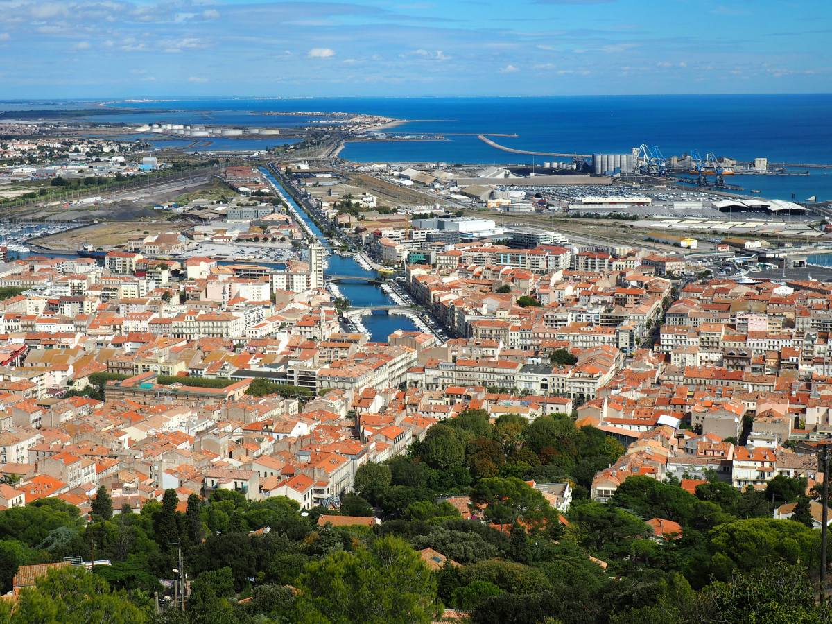 la côte Frontignan Sète vue du ciel