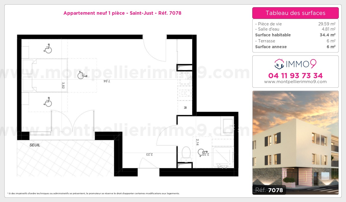 Plan et surfaces, Programme neuf Saint-Just Référence n° 7078