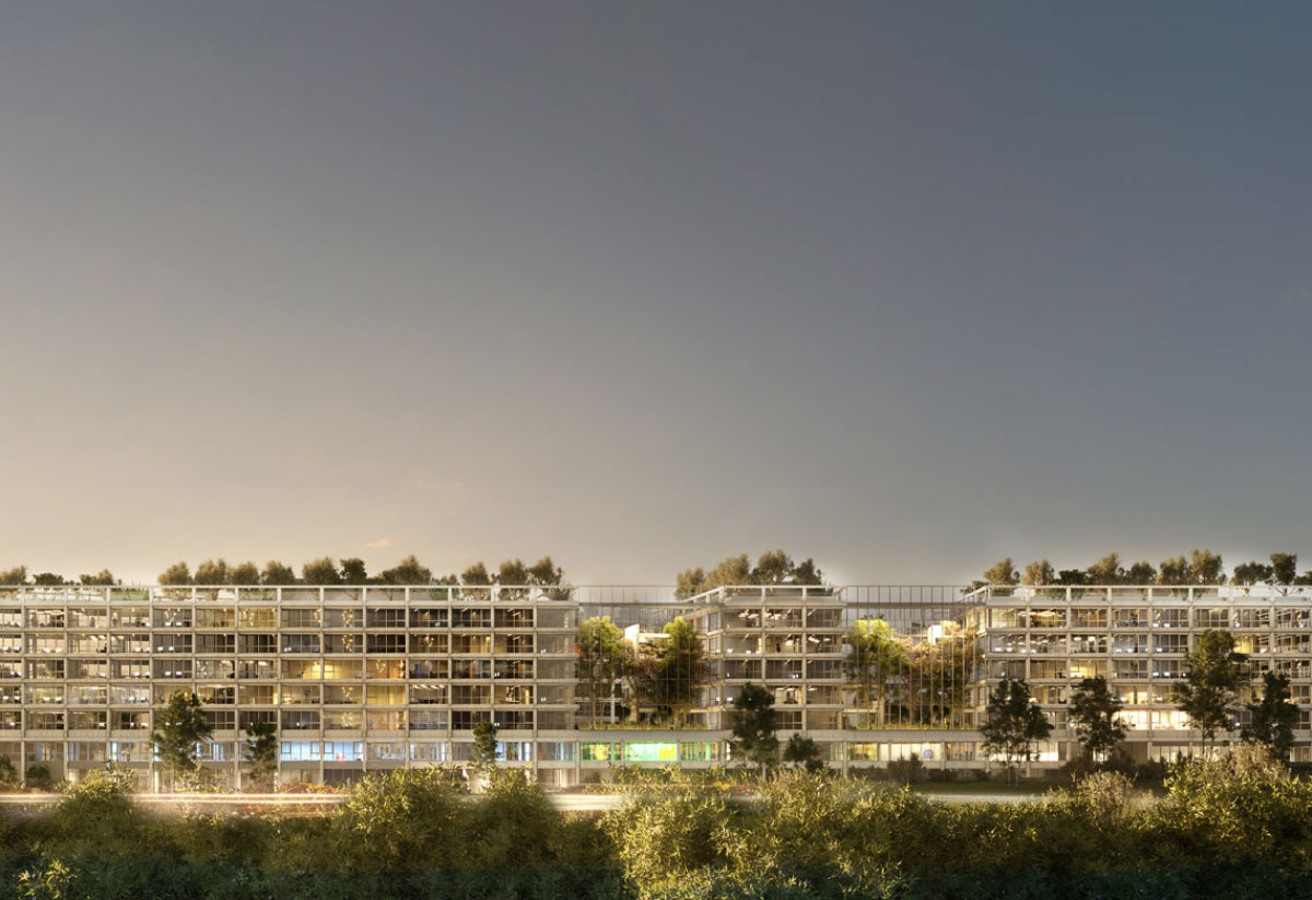 La Halle Nova est une opération immobilière importante pour Cambacérès et Montpellier halle nova montpellier – visuel patios et espaces verts de la halle nova