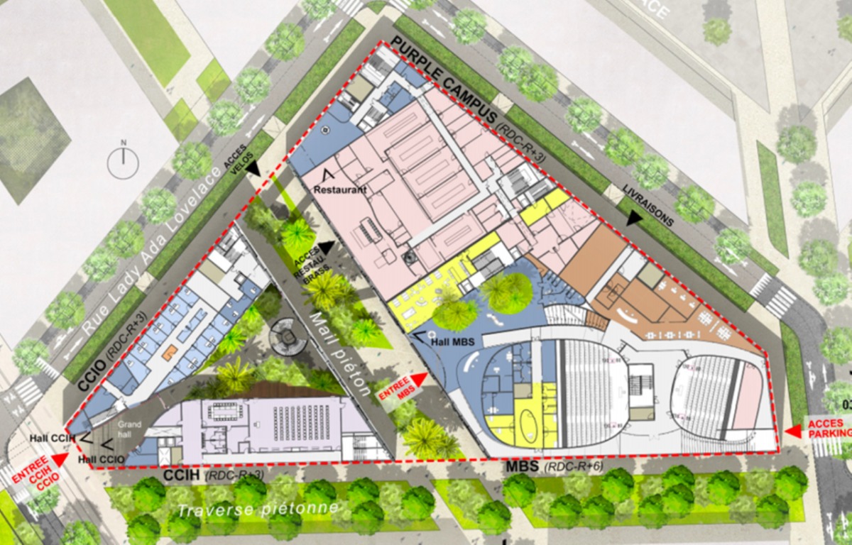 nouveau campus MBS cambacérès – plan de masse du nouveau campus MBS