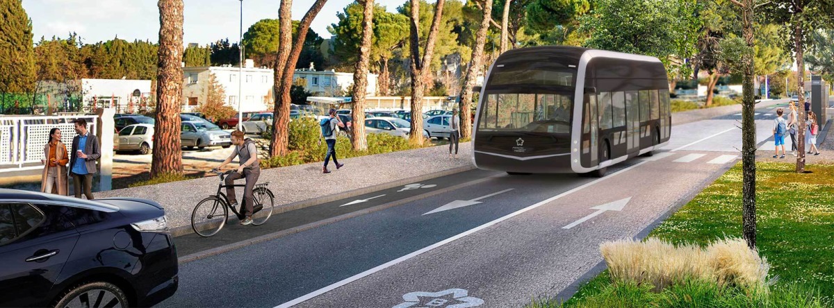 Le bustram est une solution supplémentaire pour inciter les montpelliérains à choisir les mobilités douces bustram montpellier inauguration et design – Visuel 3D du futur bustram de Montpellier