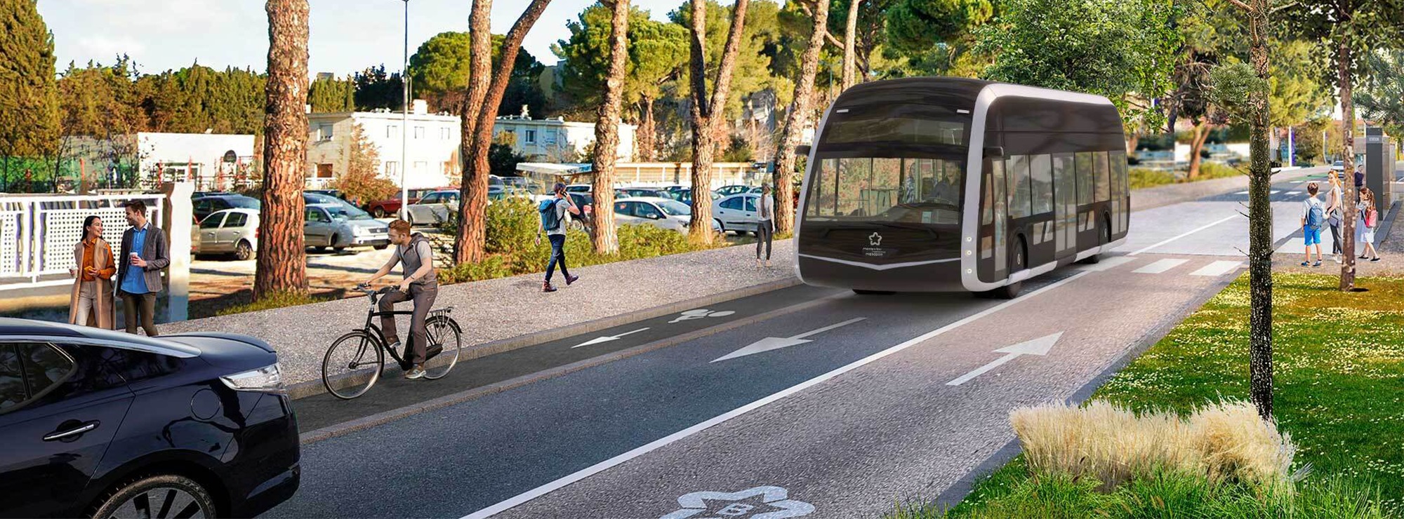 Visuel 3D du futur bustram de Montpellier