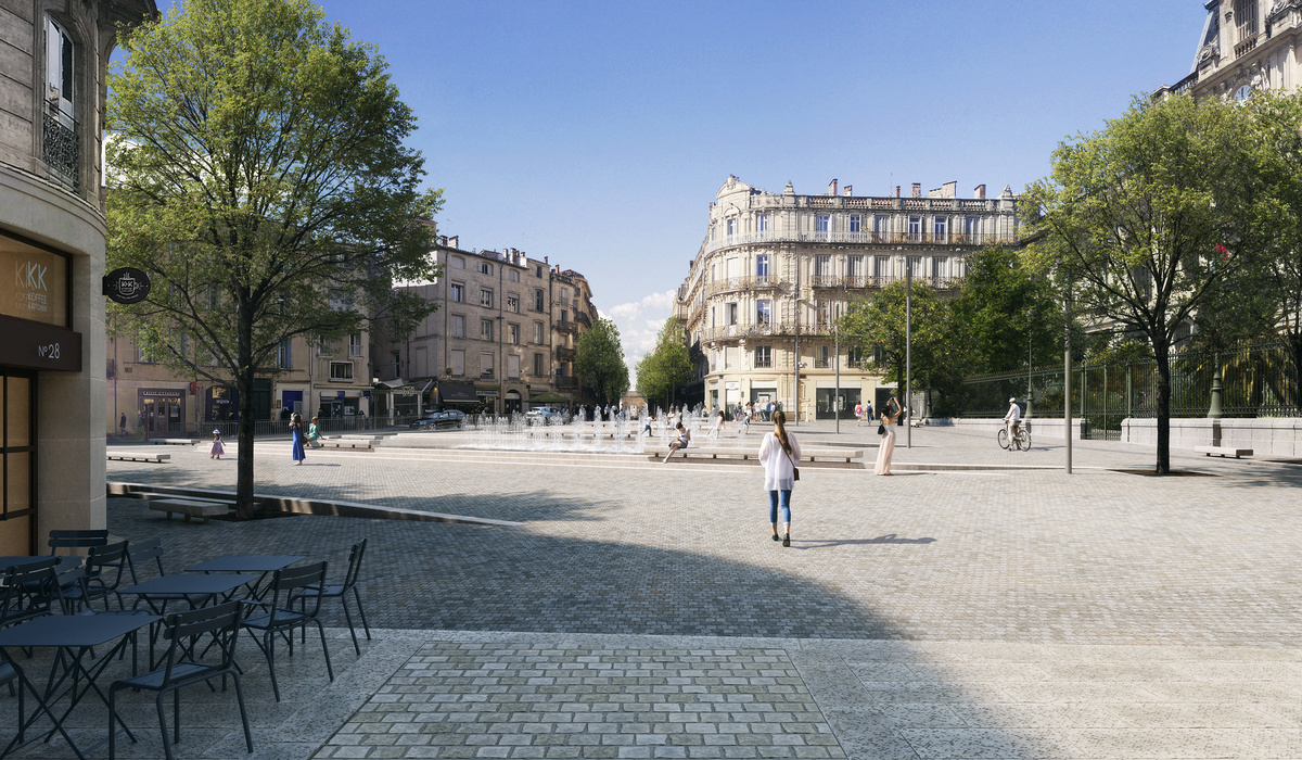 reamenagement place des martyrs de la résistance montpellier – visuel du projet de réaménagement