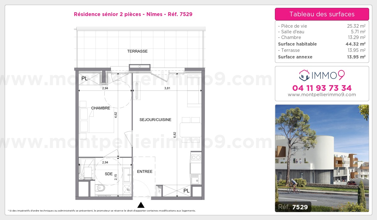 Plan et surfaces, Programme neuf Nîmes Référence n° 7529