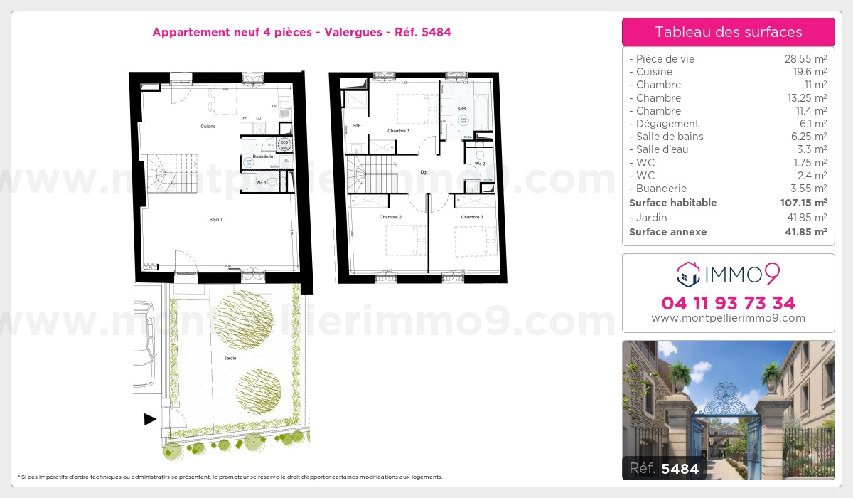 Plan et surfaces, Programme neuf Valergues Référence n° 5484