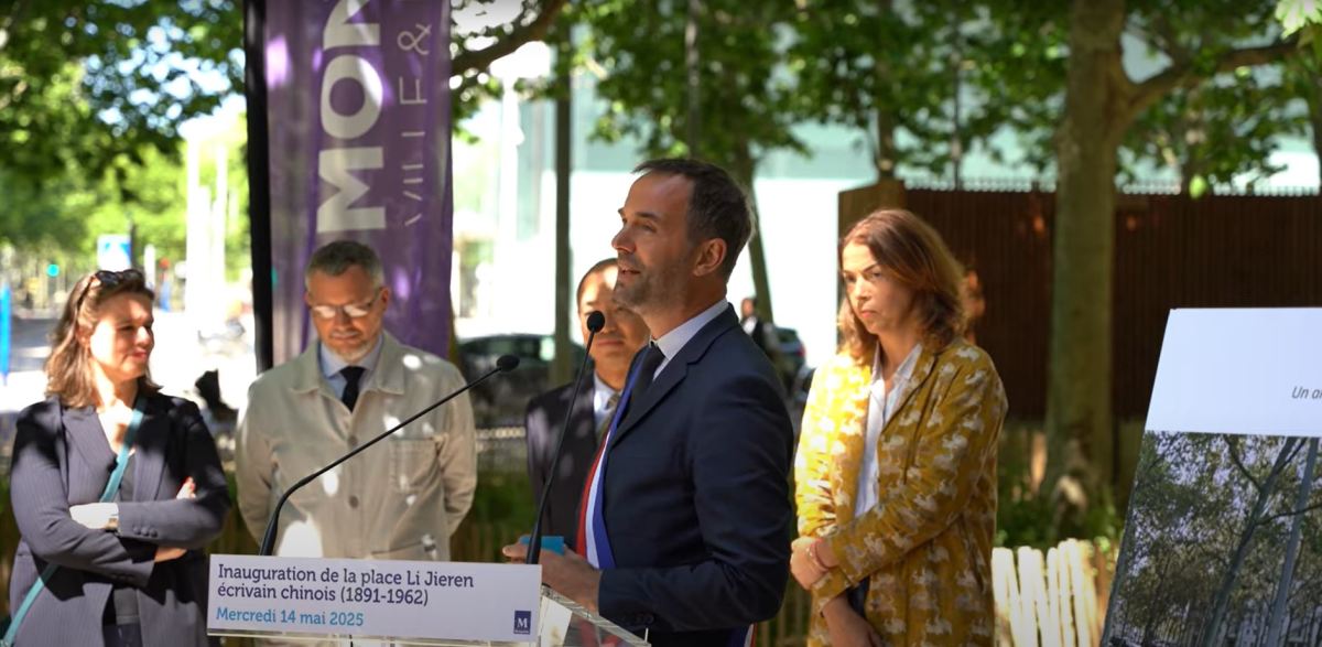 Le Maire de Montpellier a prononcé un discours d'inauguration pour la place Li Jieren Montpellier Antigone Place Li Jieren – Michaël Delafosse discours d'inauguration de la place li jieren