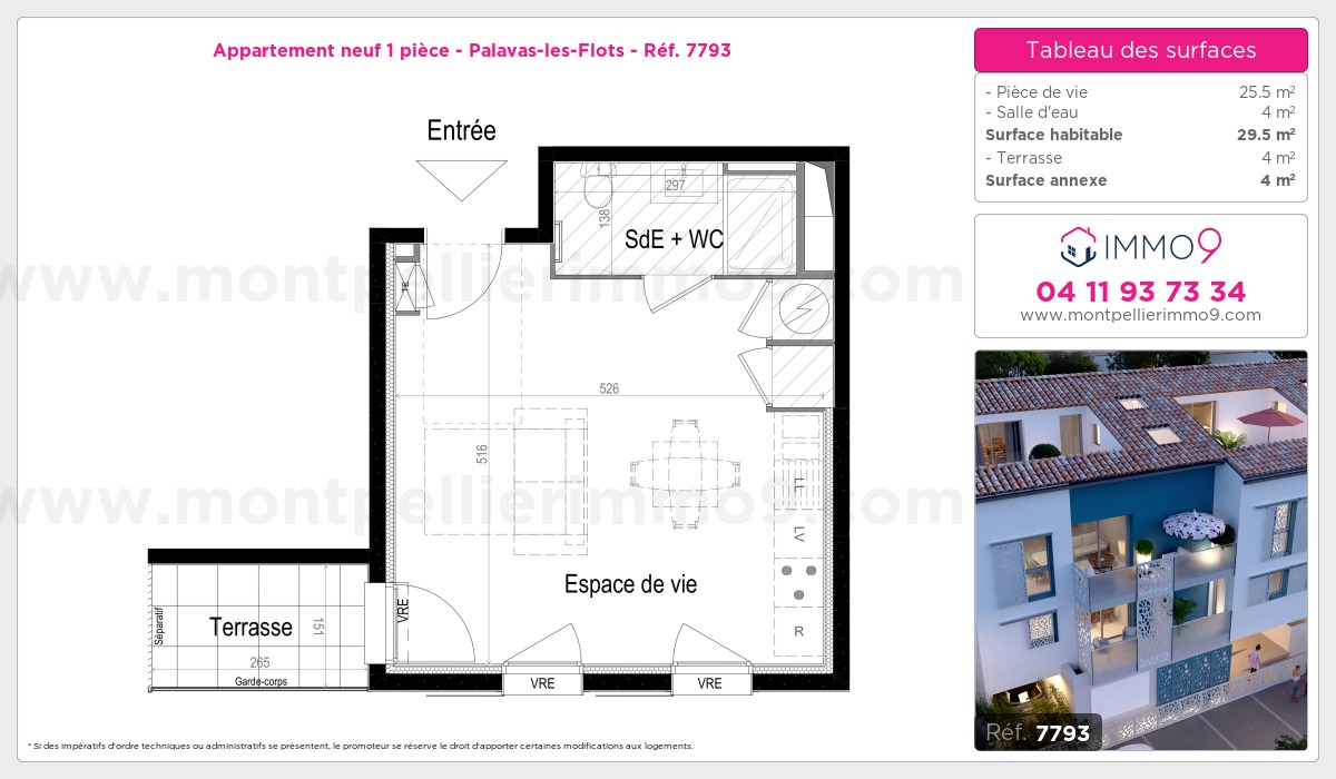 Plan et surfaces, Programme neuf Palavas-les-Flots Référence n° 7793