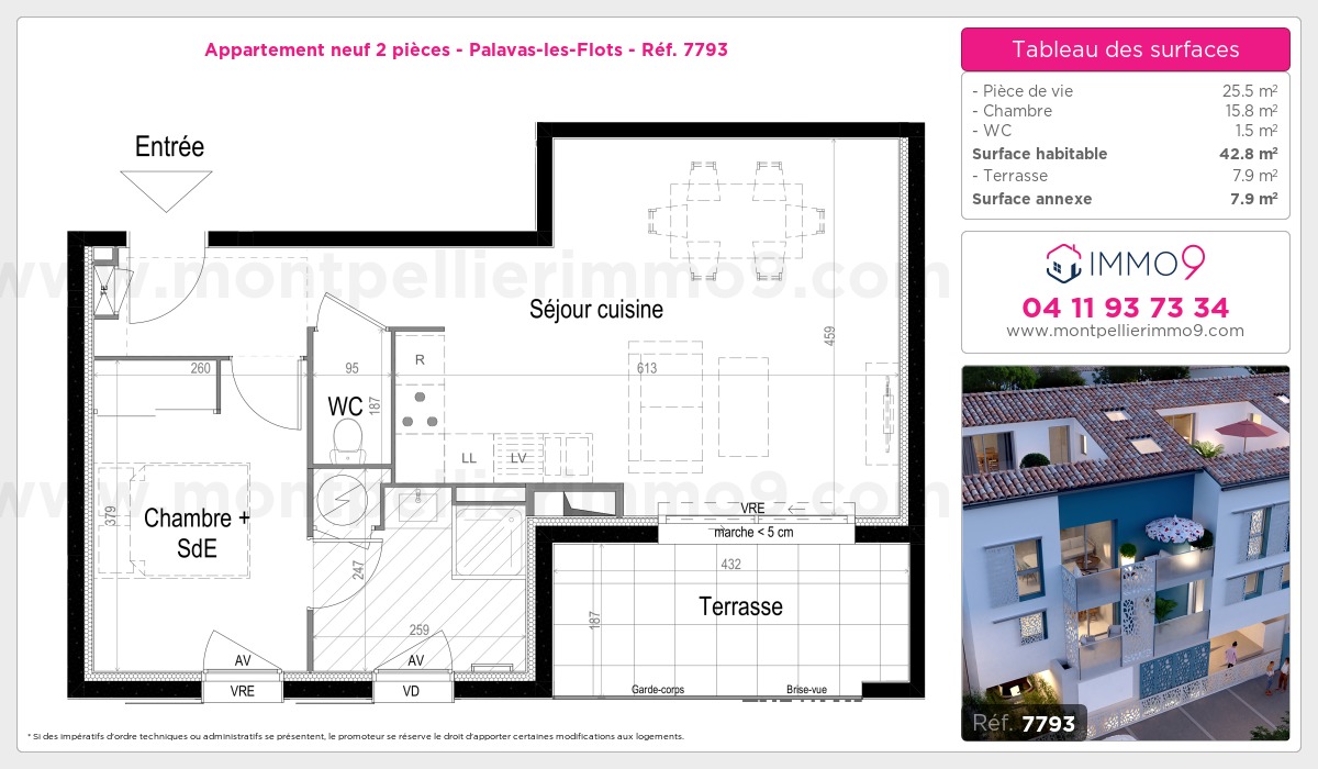 Plan et surfaces, Programme neuf Palavas-les-Flots Référence n° 7793