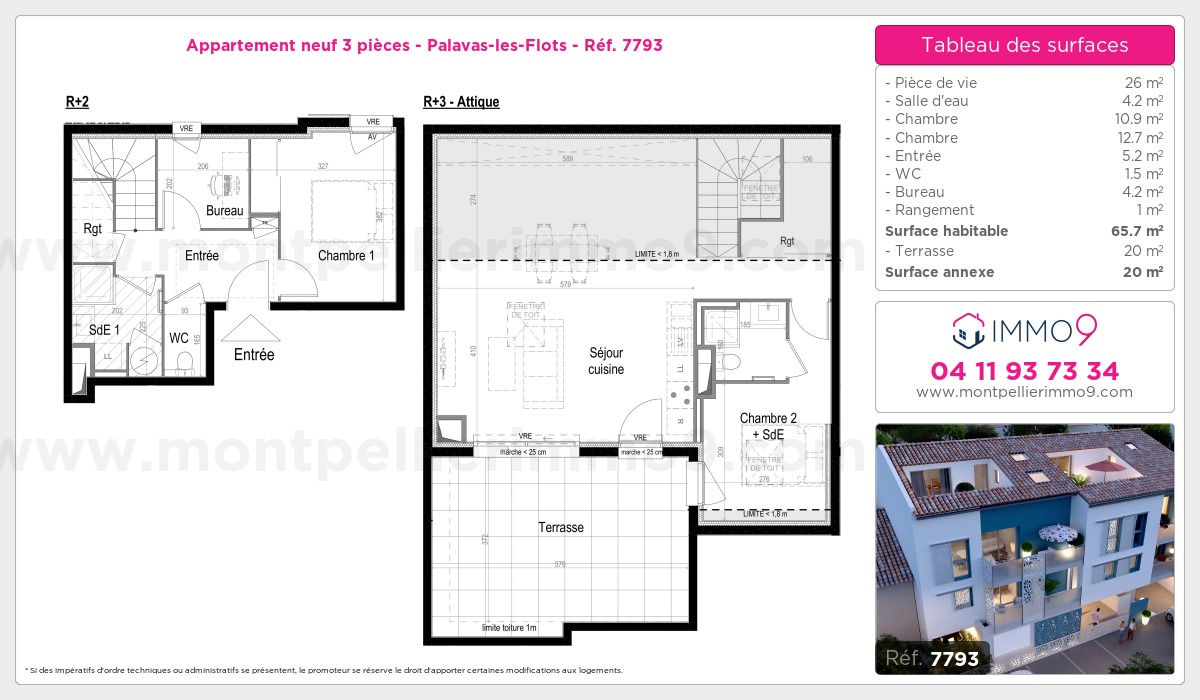 Plan et surfaces, Programme neuf Palavas-les-Flots Référence n° 7793