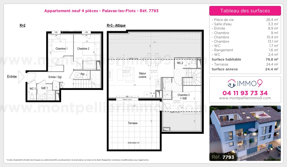 Plan et surfaces, Programme neuf Palavas-les-Flots Référence n° 7793