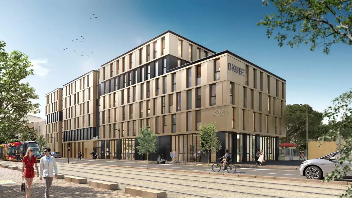 Après plus de deux ans et demi de travaux, la résidence Bikube est enfin là residence bikube montpellier coliving – visuel projet bikube montpellier