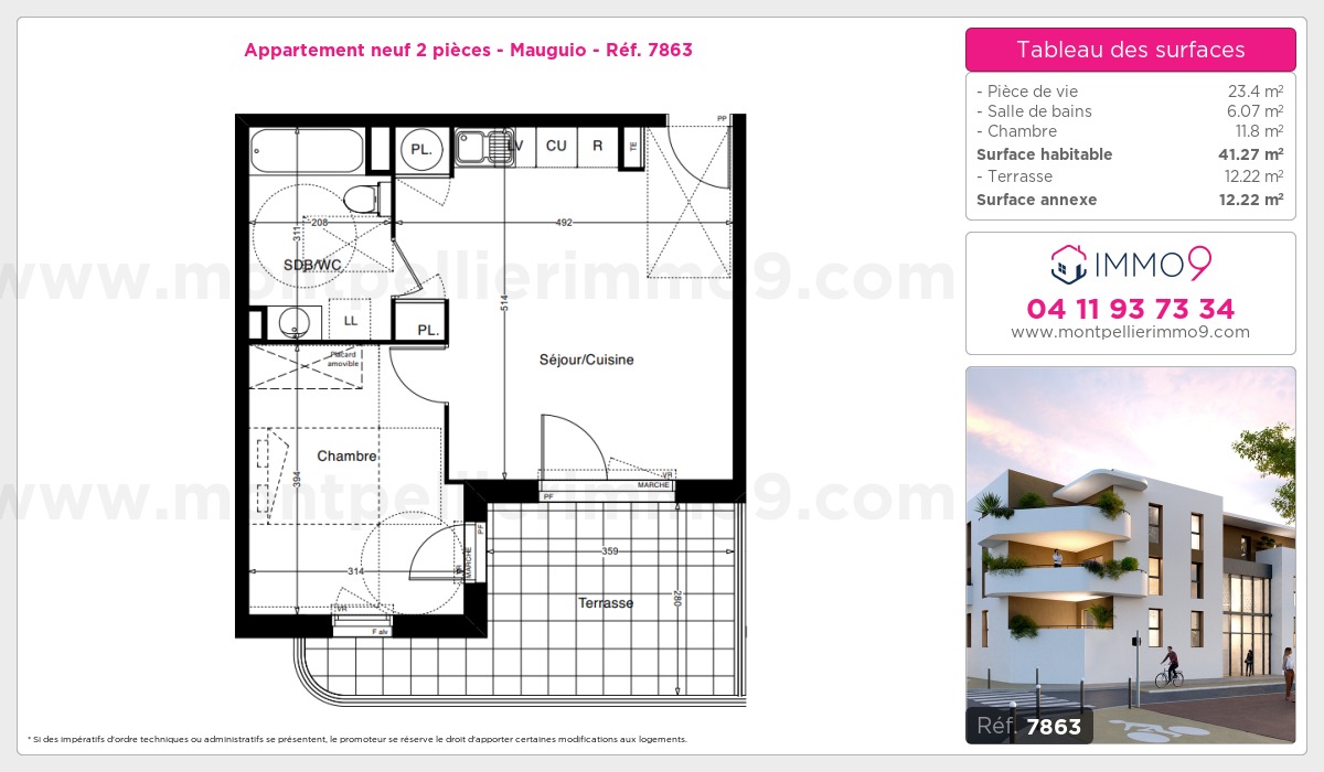 Plan et surfaces, Programme neuf Mauguio Référence n° 7863