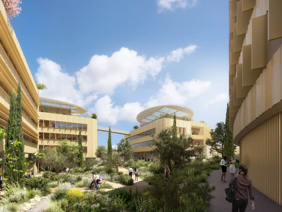 Castel Med Park est un écosystème de bureaux next gen visuel îlot central castel med park
