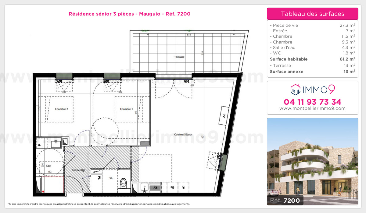 Plan et surfaces, Programme neuf Mauguio Référence n° 7200