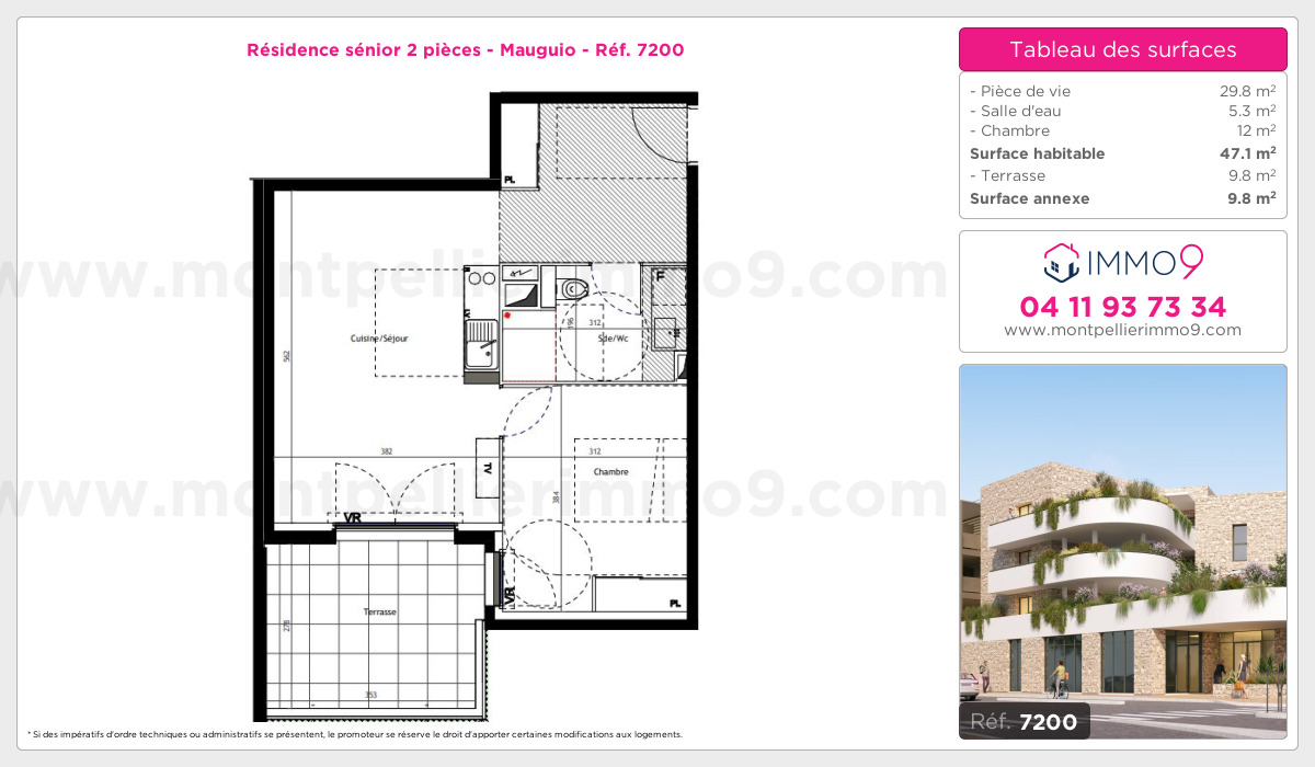 Plan et surfaces, Programme neuf Mauguio Référence n° 7200
